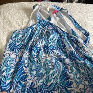 Lilly Pulitzer Blue and White Halter top